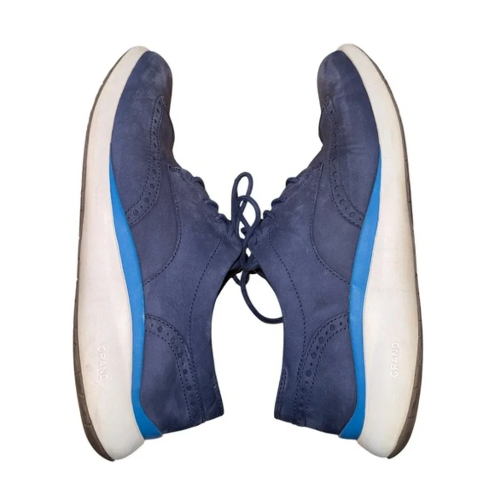 Cole Haan‎ Grand Mens 10M Pre-Owned Troy Wingtip Oxford Marine Blue White C33766